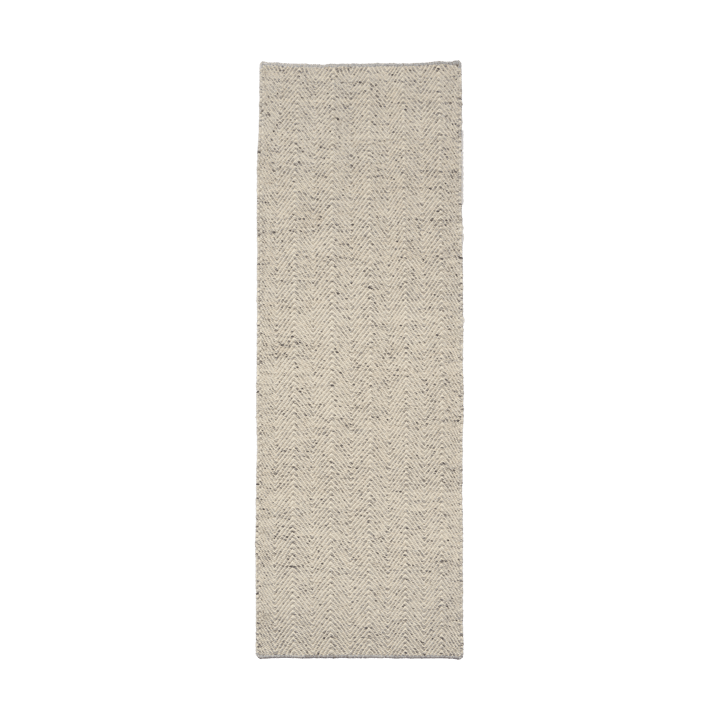 Alfombra de lana Furrow blanco natural/gris - 80x240 cm - Scandi Living