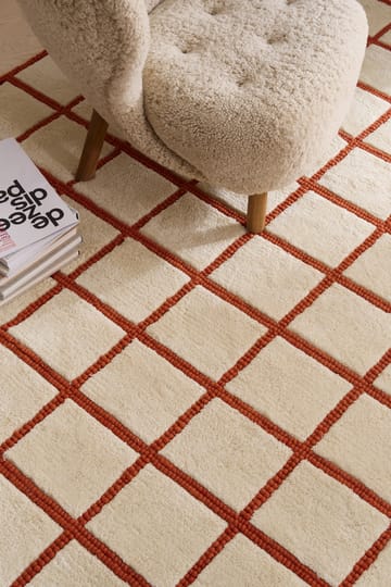 Alfombra de lana Pasture blanco natural/óxido - 170x240 cm - Scandi Living