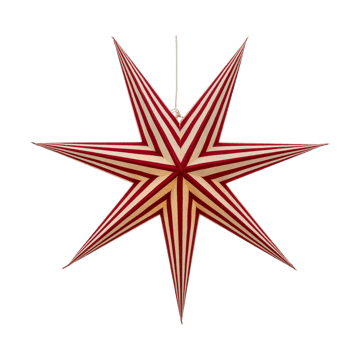 Estrella de Adviento Bare blanco-rayas rojas - 60 cm - Scandi Living