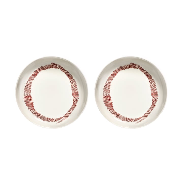 2 Platos hondos Ottolenghi Feast Ø22 cm - White stripes-red - Serax