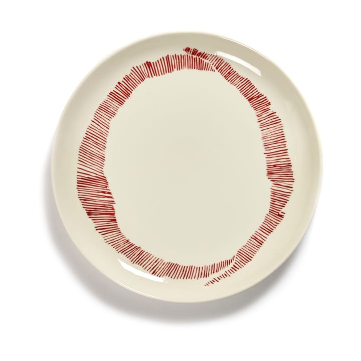 2 Platos Ottolenghi Feast M Ø22,5 cm - White stripes-red - Serax