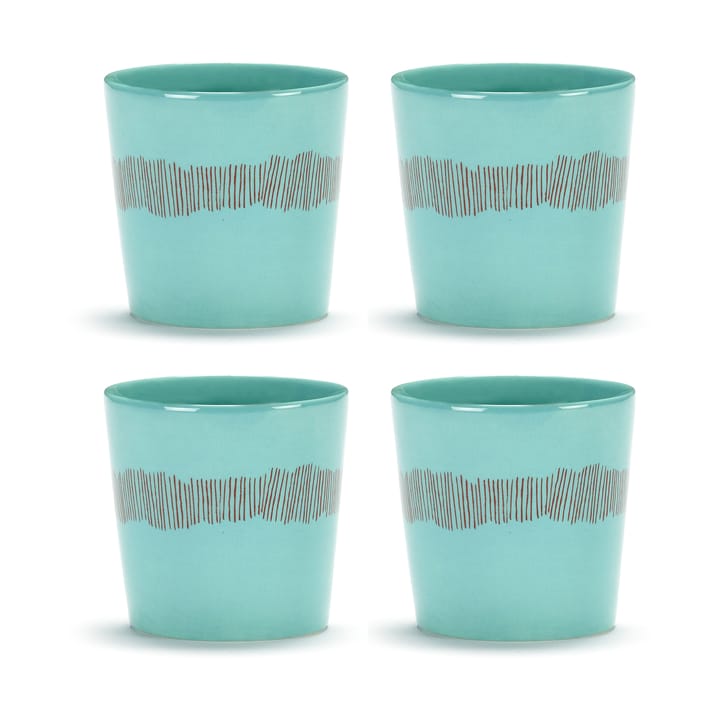 4 Tazas de café Ottolenghi Feast 25 cl - Azure stripes-red - Serax