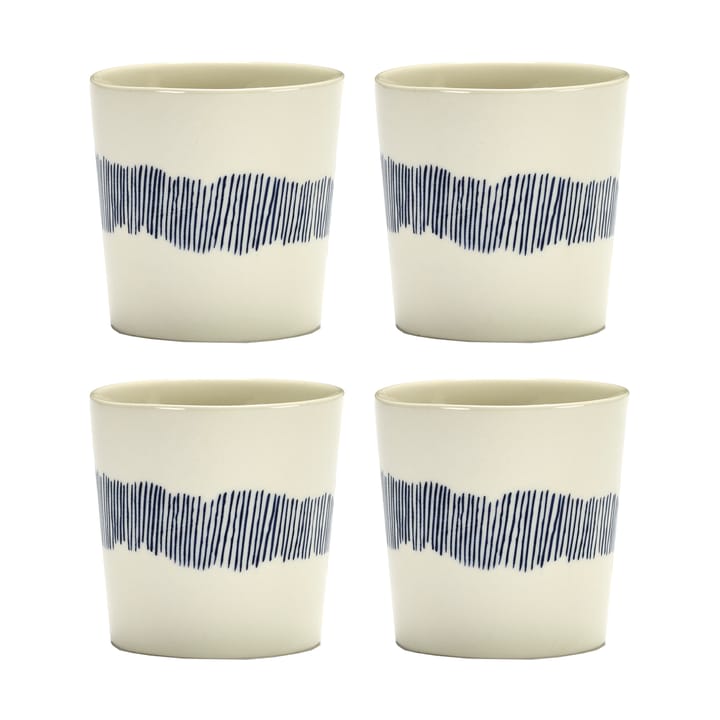 4 Tazas de café Ottolenghi Feast 25 cl - White stripes-blue - Serax