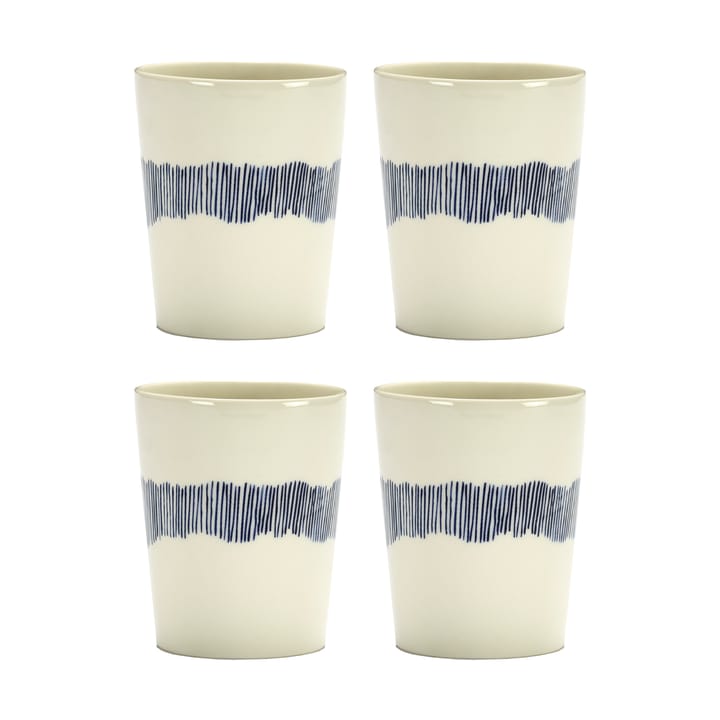 4 Tazas de té Ottolenghi Feast 33 cl - White stripes-blue - Serax