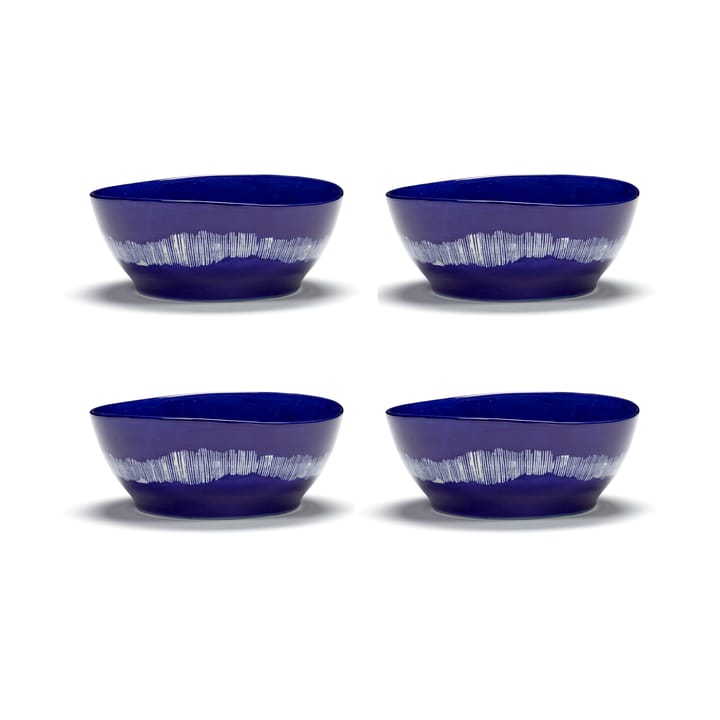 Set de 4 boles Ottolenghi Feast L Ø17 cm - Dark blue stripes-white - Serax