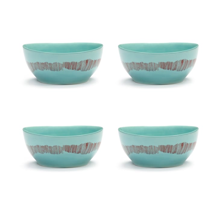 Set de 4 boles Ottolenghi Feast S Ø15 cm - Azure stripes-red - Serax