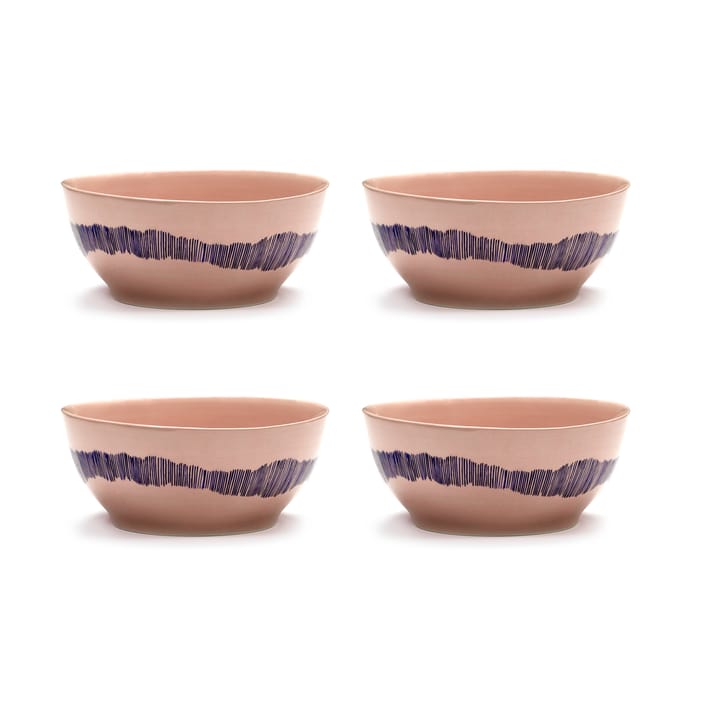 Set de 4 boles Ottolenghi Feast S Ø15 cm - Pink stripes blue - Serax