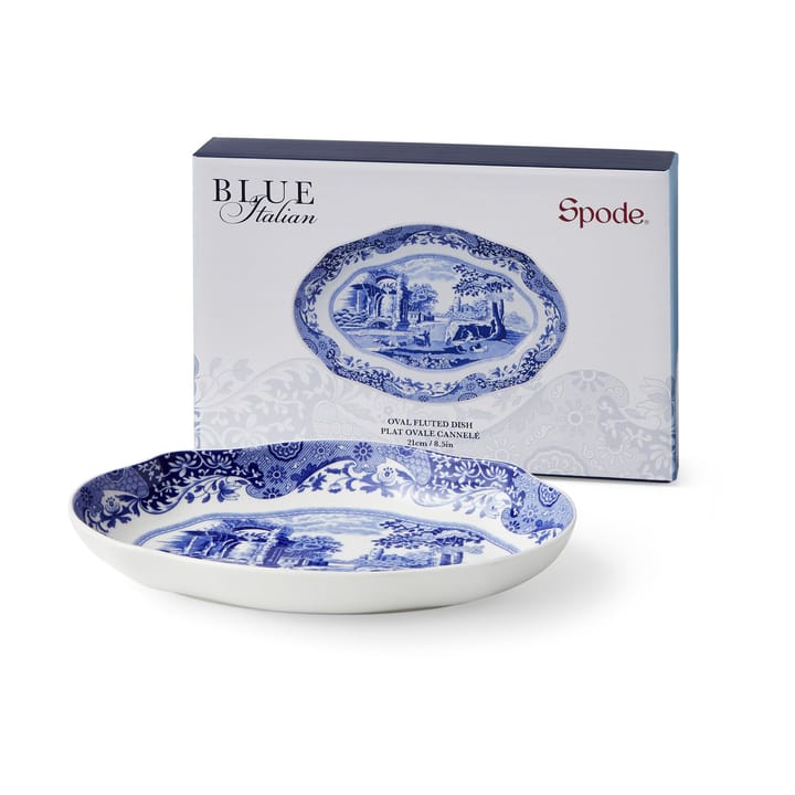 Plato ovalado Blue Italian 14x21 cm - Azul-blanco - Spode