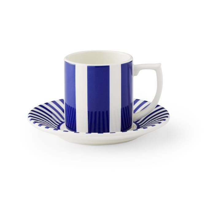 Taza de espresso Steccato 8 cl y plato Ø11 cm - Azul-blanco - Spode