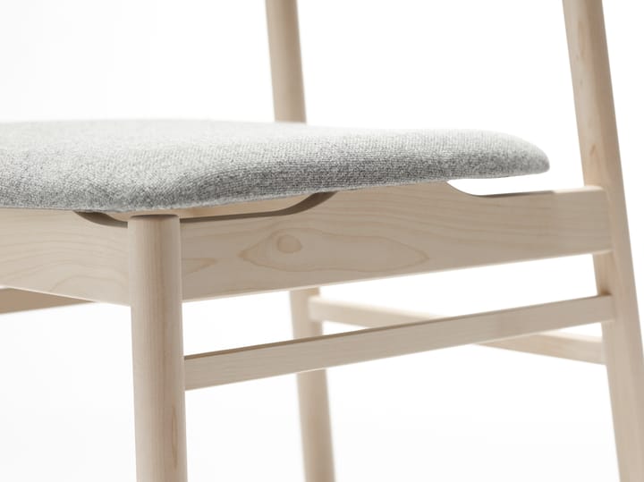 Silla Prima Vista abedul aceitado blanco, Tela hallingdal 65-130 gris Stolab