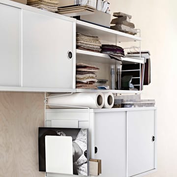 Cabinet con puertas correderas String - Blanco, 78x30 cm - String