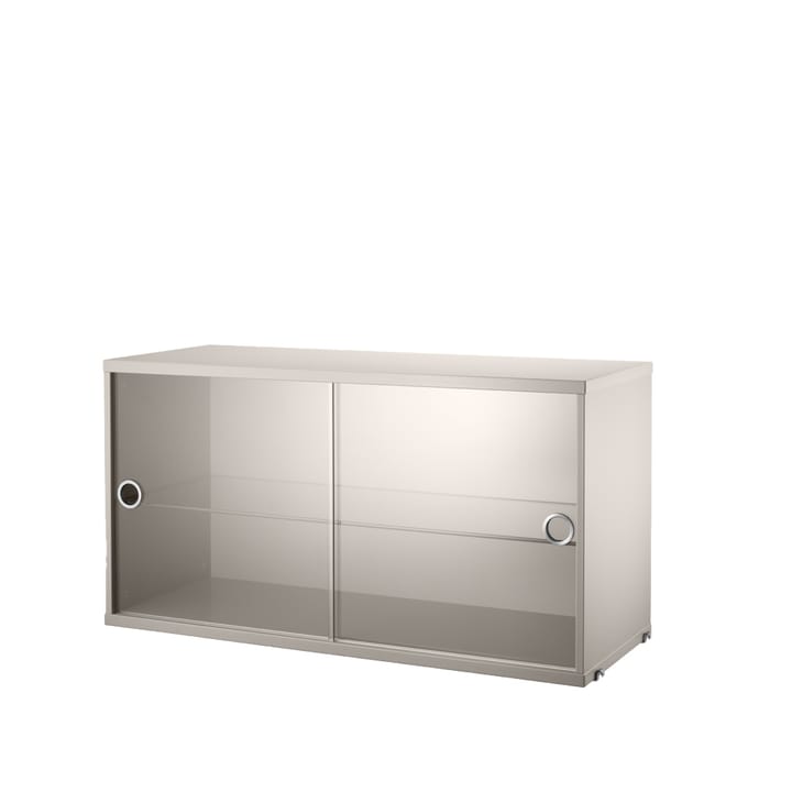 Cabinet vitrina con puertas correderas de cristal String 78 cm - Beige - String