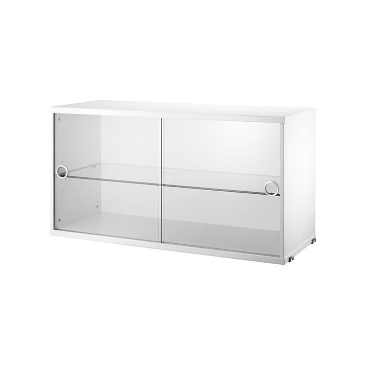 Cabinet vitrina con puertas correderas de cristal String 78 cm - Blanco - String