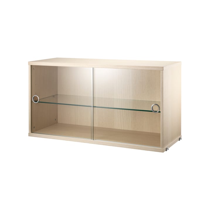 Cabinet vitrina con puertas correderas de cristal String 78 cm - Fresno - String