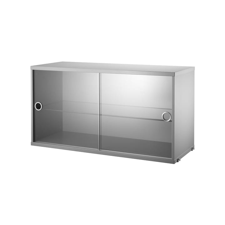 Cabinet vitrina con puertas correderas de cristal String 78 cm - Gris - String