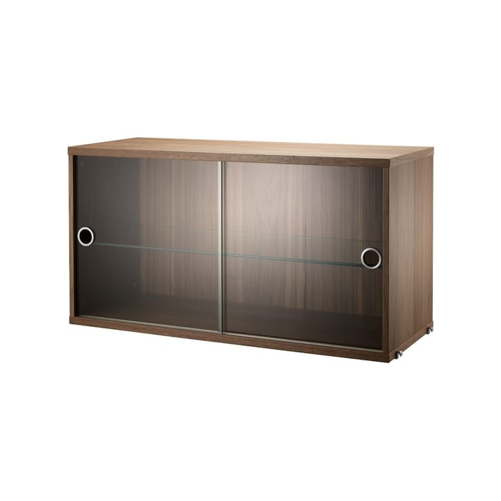 Cabinet vitrina con puertas correderas de cristal String 78 cm - Nogal - String