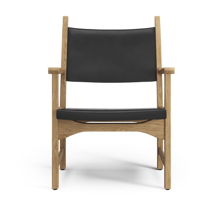 Sillón Caryngo, Roble aceitado-cuero negro Swedese