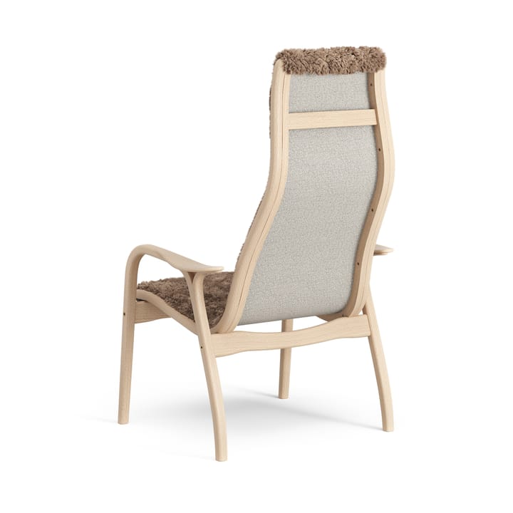 Sillón infantil Lamini haya lacada/piel de oveja, Sahara (marrón turrón) Swedese