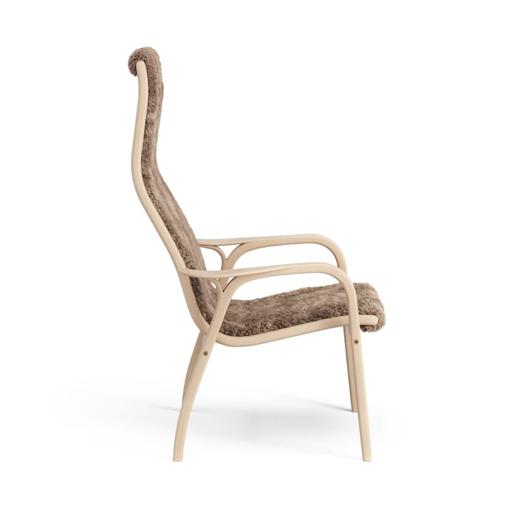 Sillón infantil Lamini haya lacada/piel de oveja, Sahara (marrón turrón) Swedese