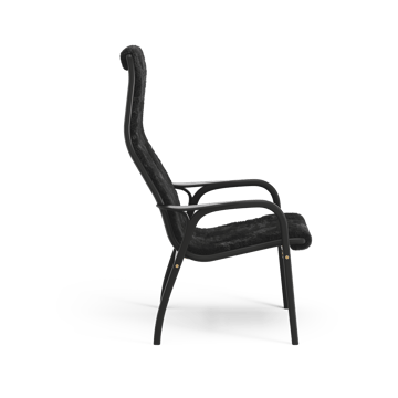 Sillón Lamino - Piel de oveja black-haya teñida de negro - Swedese