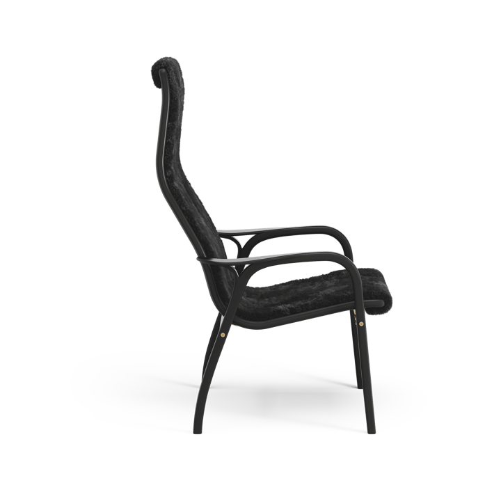 Sillón Lamino, Piel de oveja black-haya teñida de negro Swedese