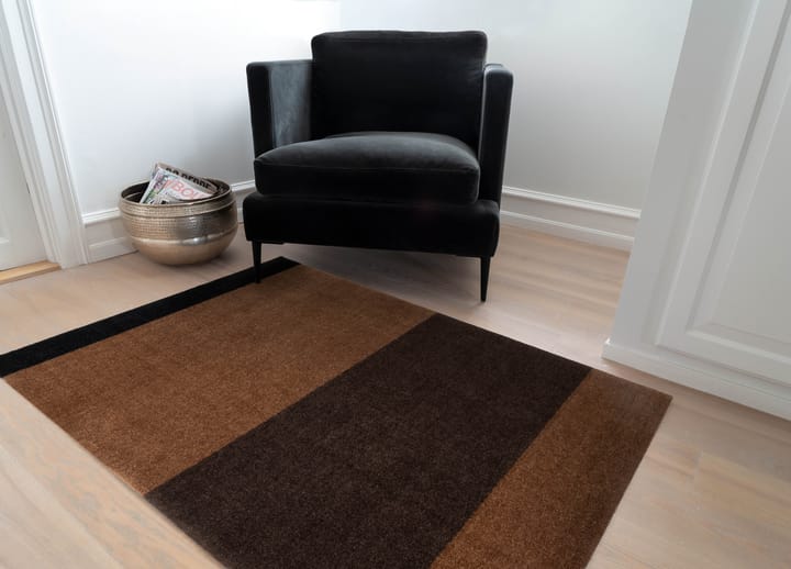 Alfombra Stripes by tica, horizontal - Cognac-dark brown-black, 90x130 cm - tica copenhagen