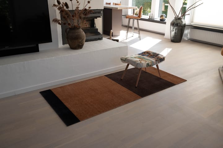 Alfombra Stripes by tica, horizontal, Cognac-dark brown-black, 90x200 cm tica copenhagen