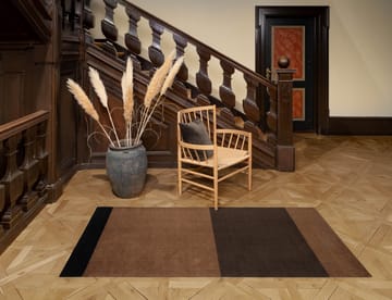 Alfombra Stripes by tica, horizontal - Cognac-dark brown-black, 90x200 cm - tica copenhagen