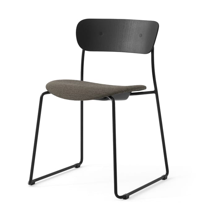 Silla Pavilion AV52 con asiento tapizado - Black-Fuse 0351 - &Tradition