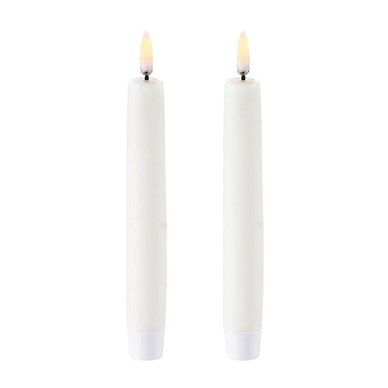 2 Velas alargadas LED Uyuni blanco - 15,5 cm - Uyuni Lighting