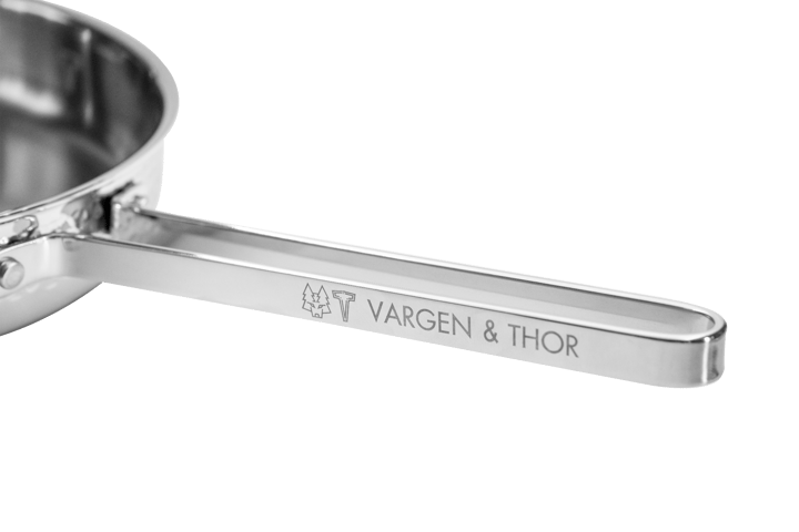 Sartén saltear Modelo M1 forjada Ø28 cm, Cromo con tapa Vargen & Thor