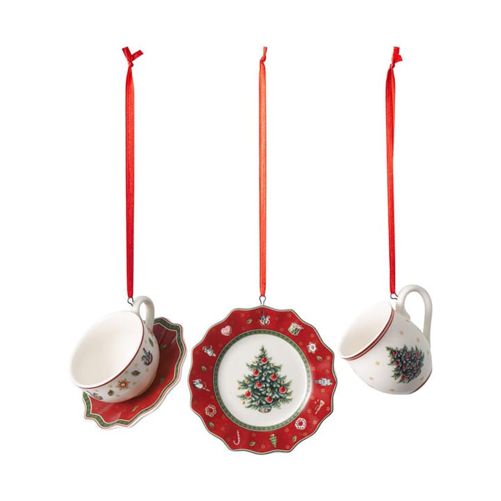 Colgante de Navidad Toy's Delight vajilla 3 piezas - Blanco-rojo - Villeroy & Boch