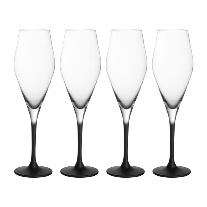 Copas de champagne Manufacture Rock 26 cl, 4-pack - transparente-negro - Villeroy & Boch