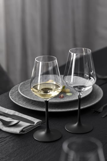 Copas de vino blanco Manufacture Rock 38 cl, 4-pack - transparente-negro - Villeroy & Boch