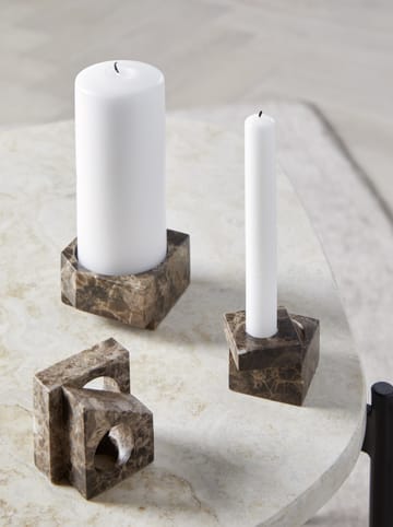 Soporte para velas Jeu de dés 2 mármol - marrón - Woud