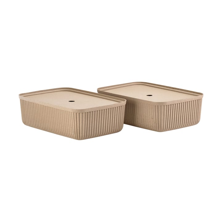 Cajas de almacenamiento Pulp 32x48 cm 2-pack - Natural Brown - Zone Denmark