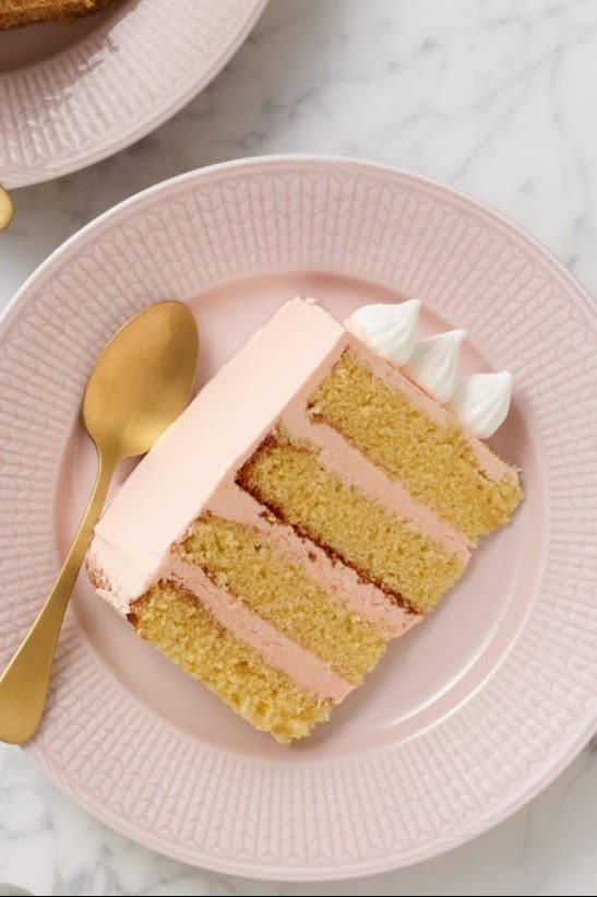 San Valentín en casa: prepara una tarta rosa para tu pareja y sírvela en un plato rosa de la serie Swedish Grace de Rörstrand.